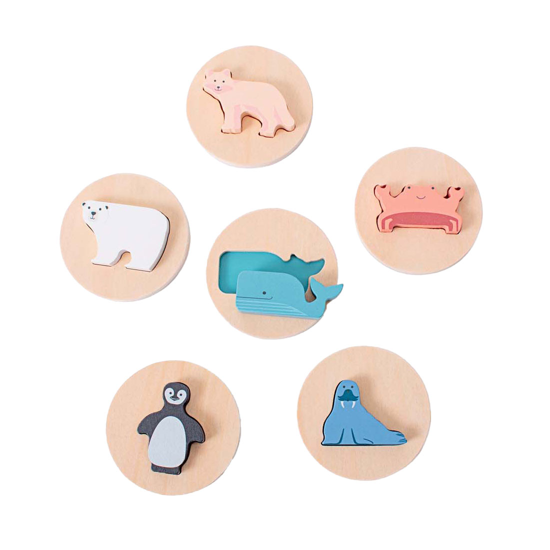 BS Toys Houten Vormenpuzzel, 6st.