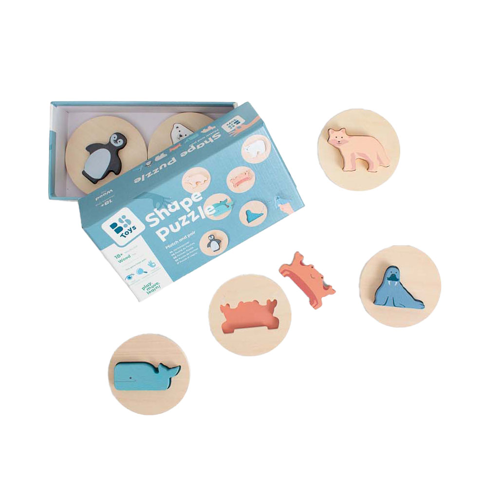 BS Toys Houten Vormenpuzzel, 6st.