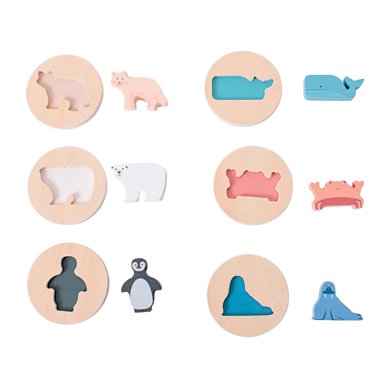 BS Toys Houten Vormenpuzzel, 6st.