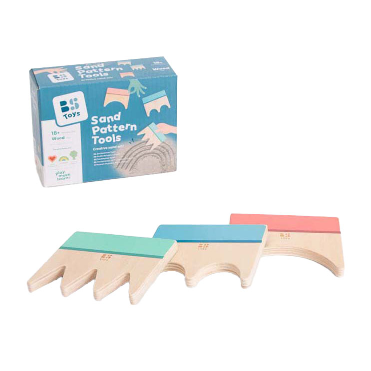 Peignes en bois à motifs de sable BS Toys , 3 pièces.
