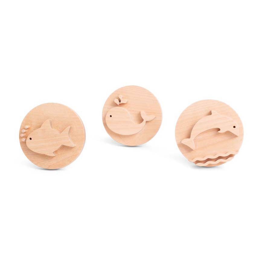 Tampons de sable en bois BS Toys , 3 pièces.