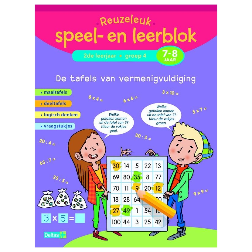 Reuzeleuk speel- en leerblok De tafels van vermenigvuldiging