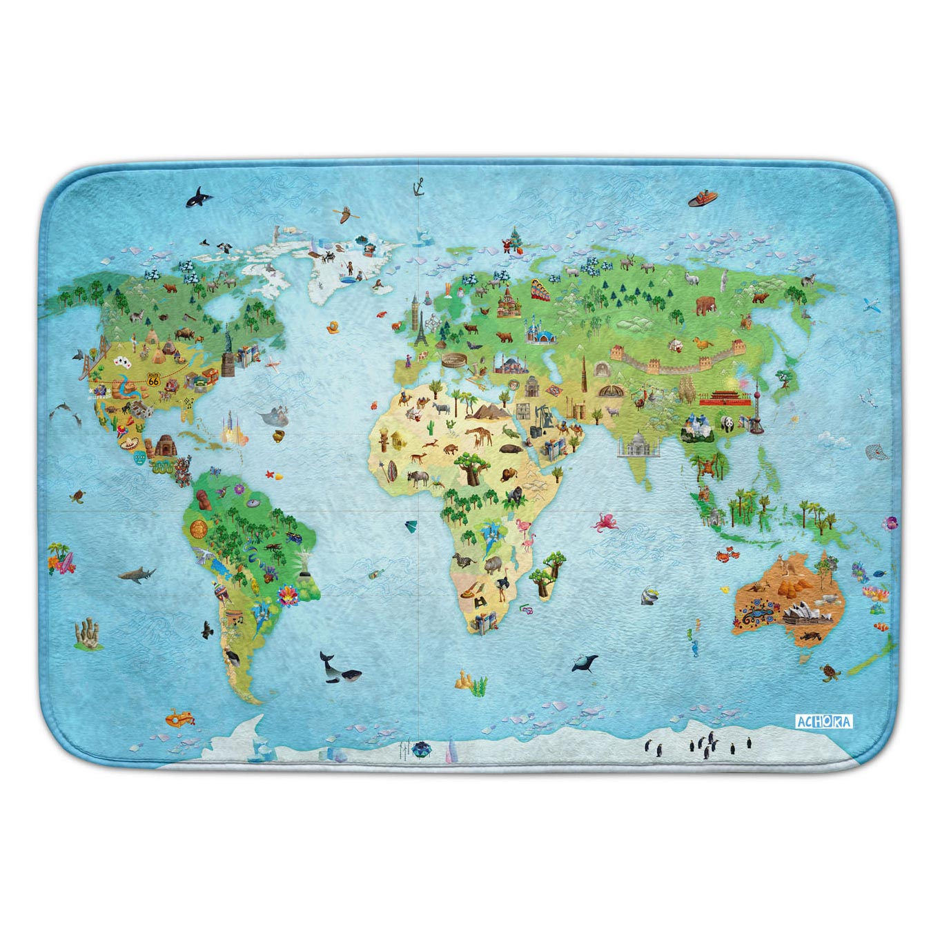 Speelmat Rond de Wereld Ultra Soft, 100x150cm