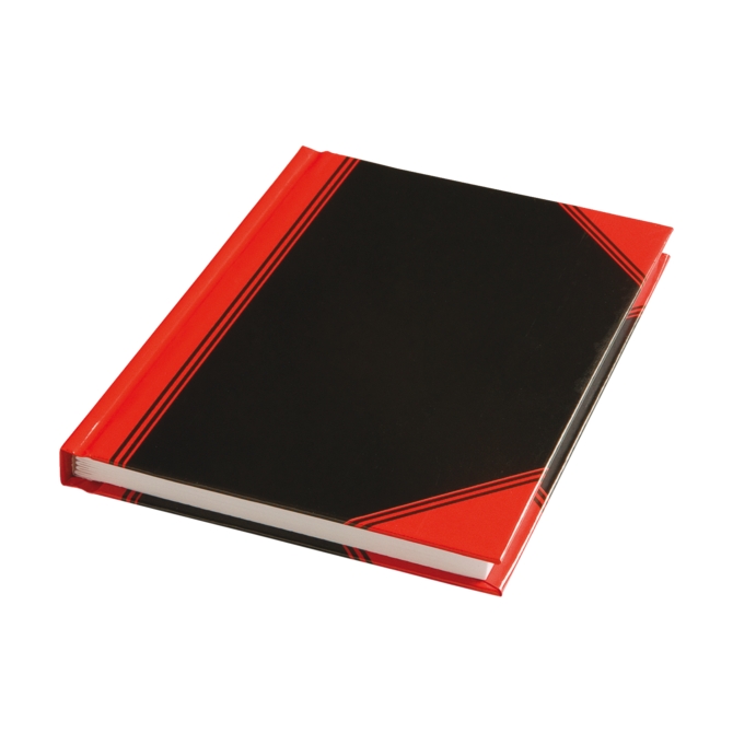 Notitieboek zwart/rood A7 lijn 60gr 96vel