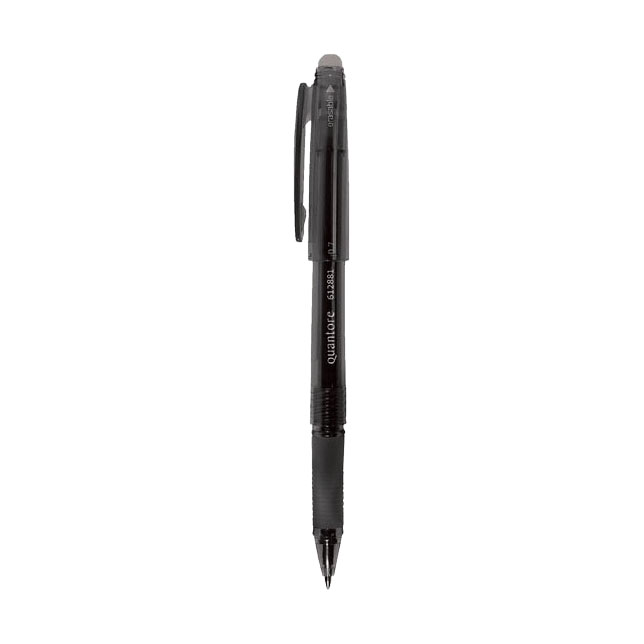 Stylo gel effaçable Quantore 0,7 mm noir 12 pièces.