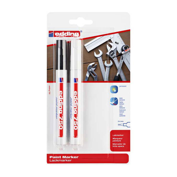 Viltstift Edding Lakmarker Wit en Zwart