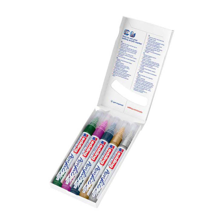 Acrylmarker Edding Metallic, 5 st.