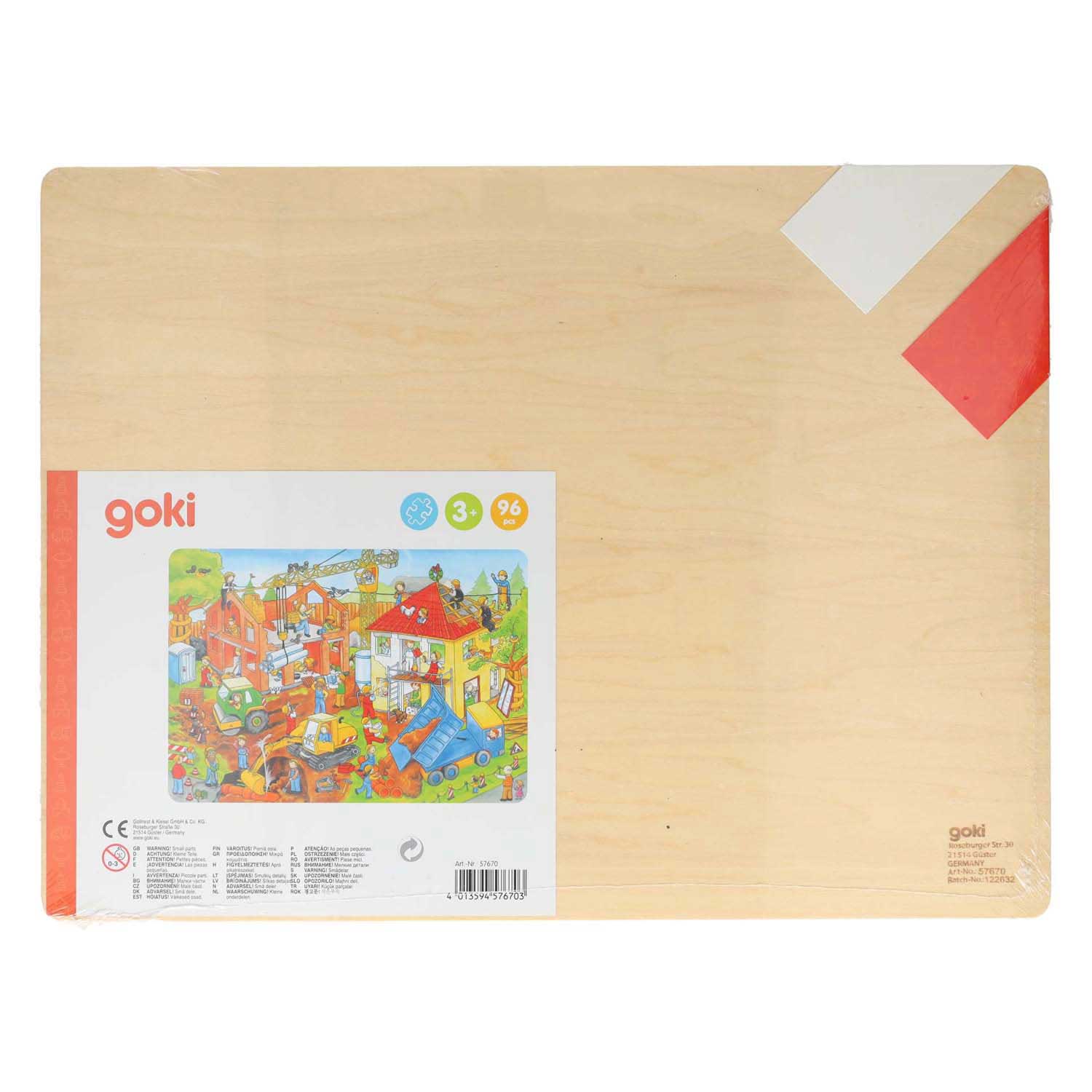 Goki Houten Legpuzzel - Bouwplaats, 96st.