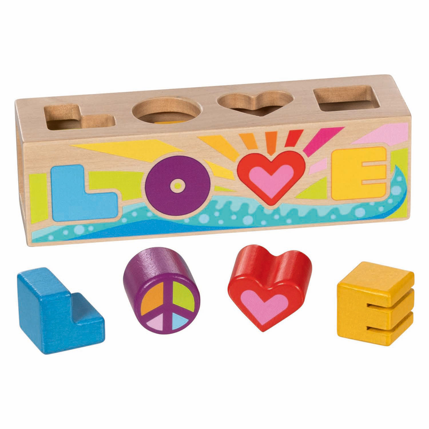 Goki Houten Sorteerbox Vormenstoof Love