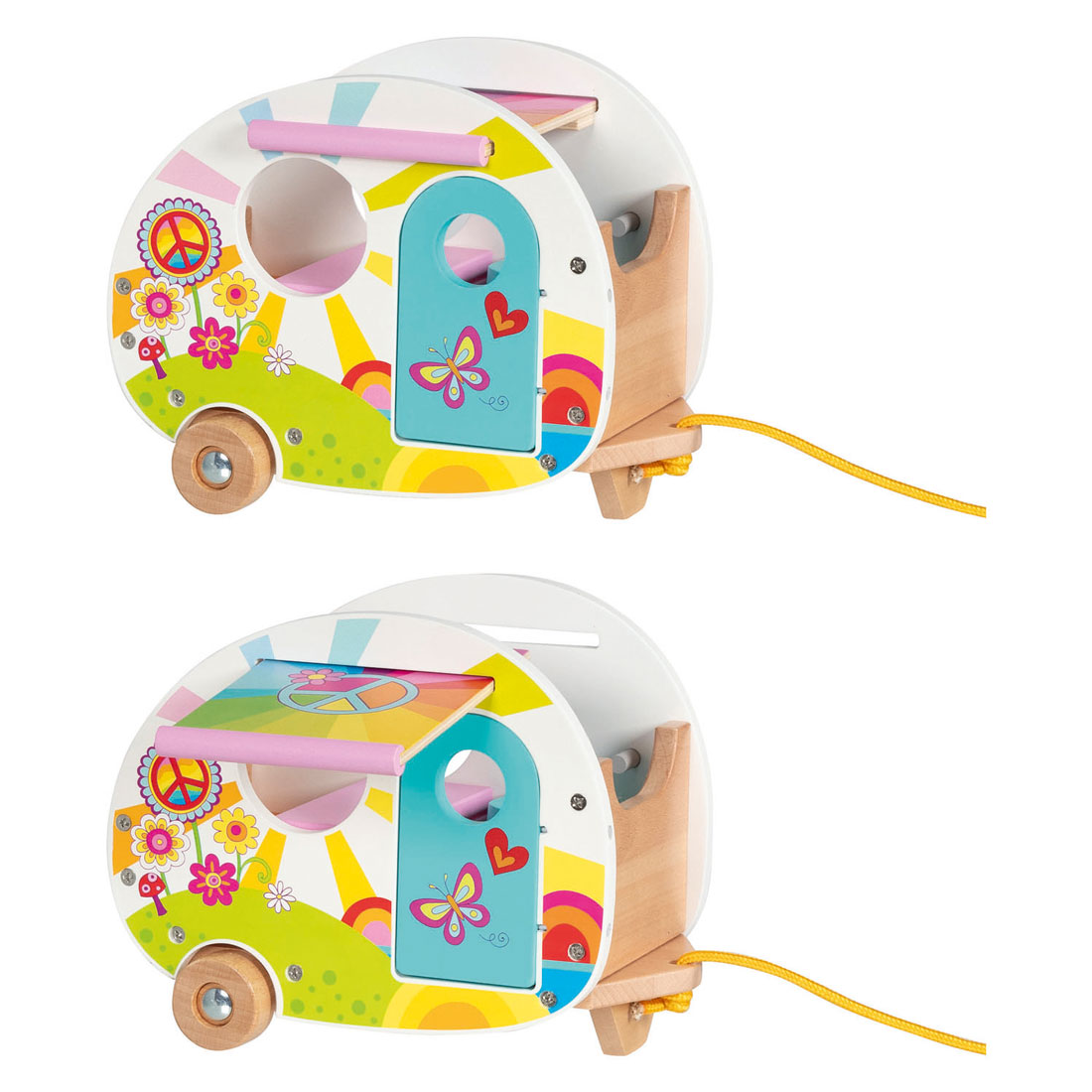 Goki Houten Happy Campers Caravan Speelgoed