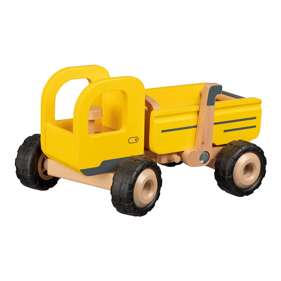 Camion benne en bois Goki jaune
