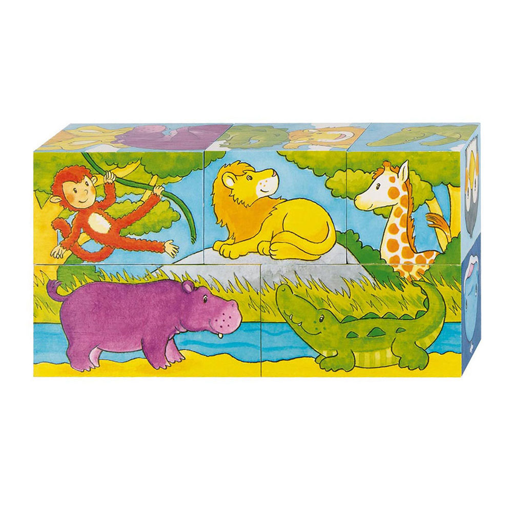 Goki Puzzle en blocs de bois Safari, 5 pcs.