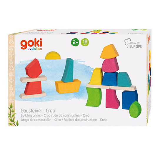 Goki Blocs de construction en bois Creo, 14 pcs.