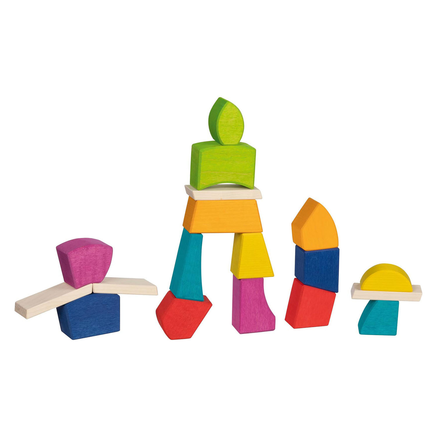 Goki Blocs de construction en bois Creo, 14 pcs.