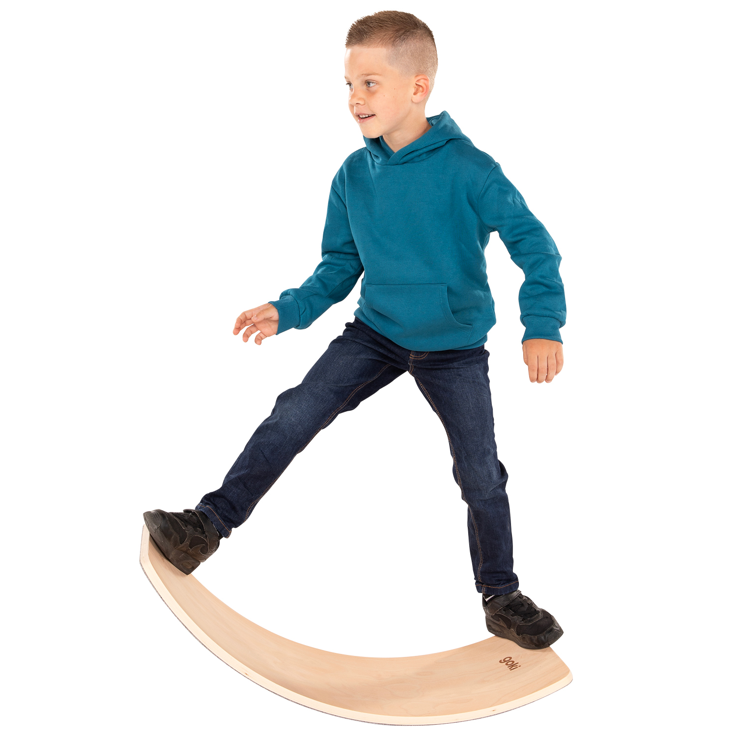 Planche d'équilibre en bois Goki Wave avec feutre, 82 cm