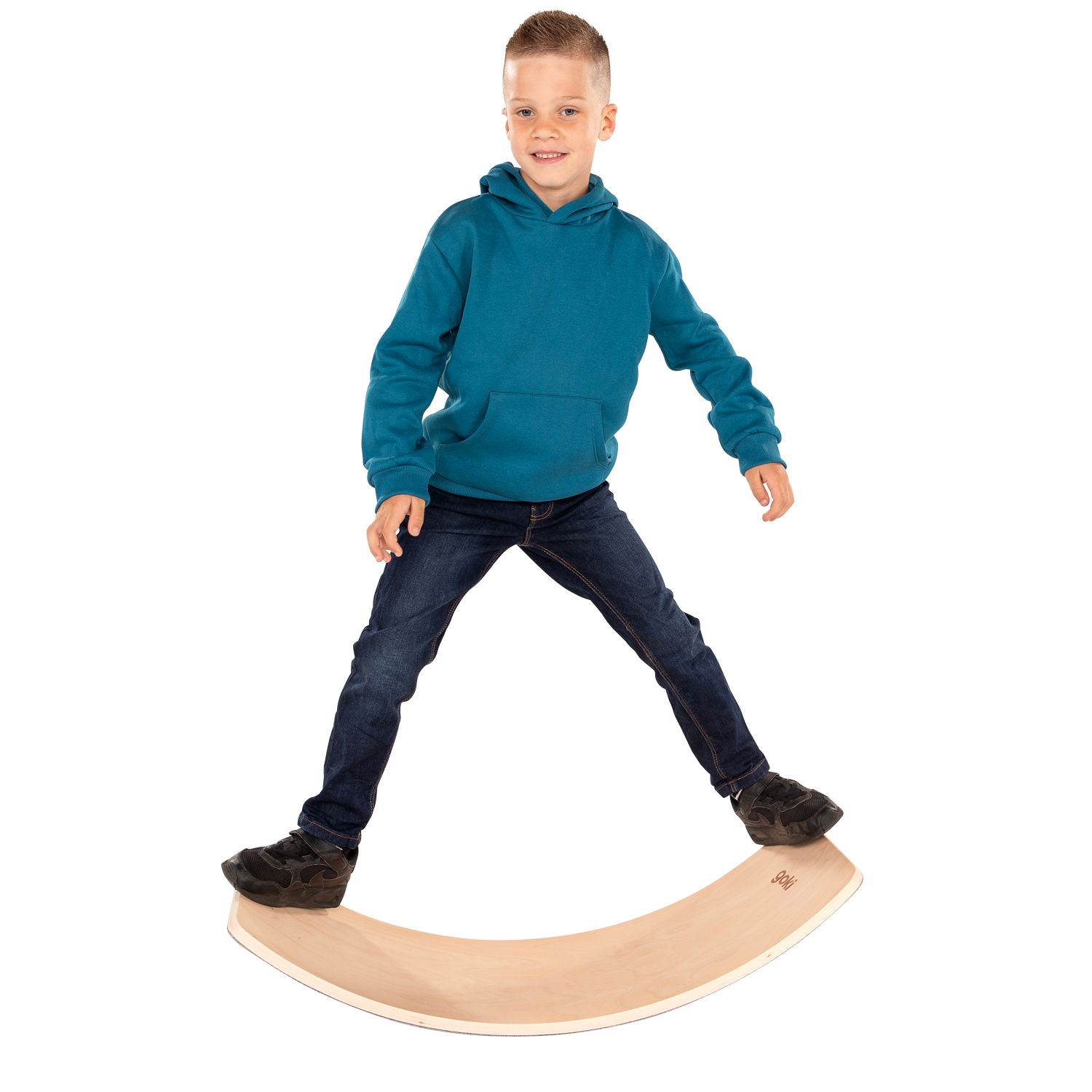 Planche d'équilibre en bois Goki Wave avec feutre, 82 cm