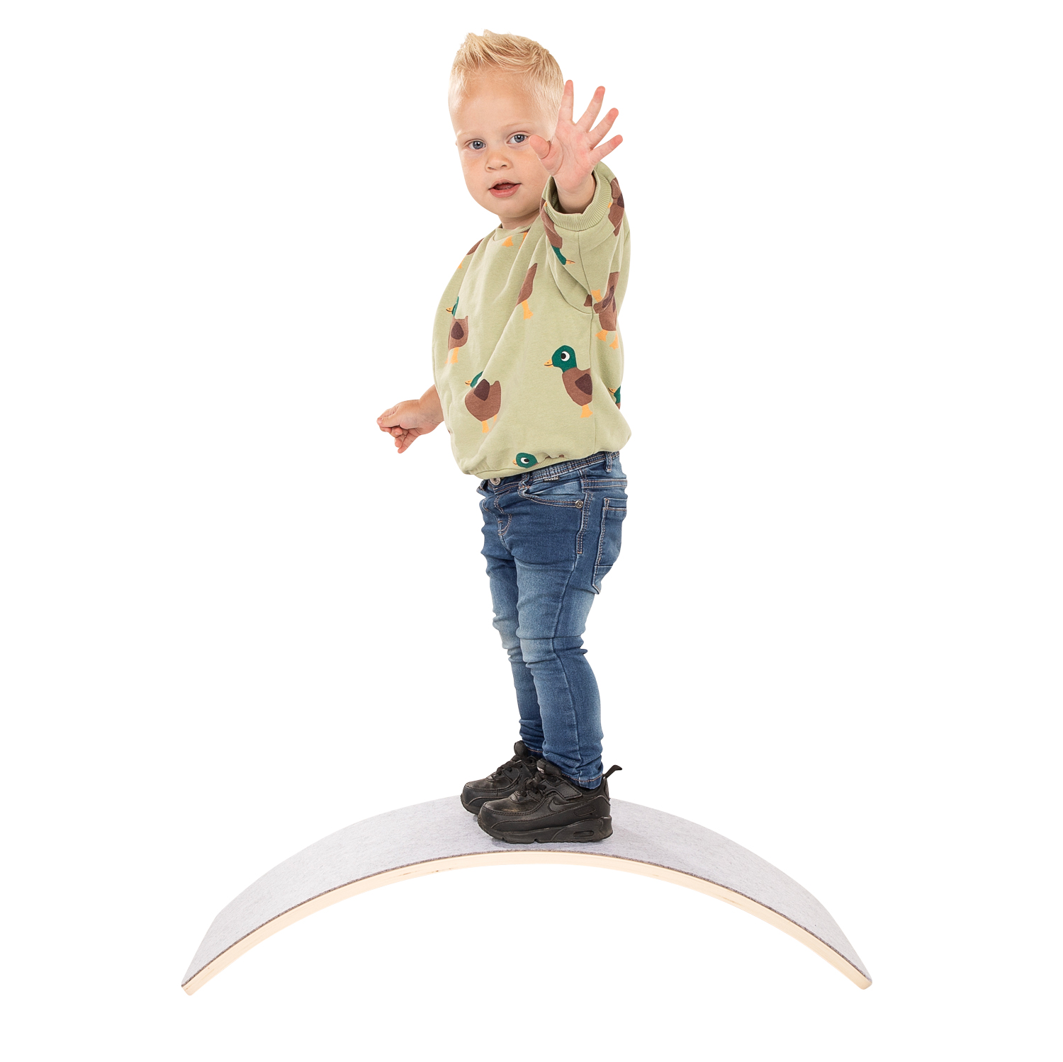 Planche d'équilibre en bois Goki Wave avec feutre, 82 cm