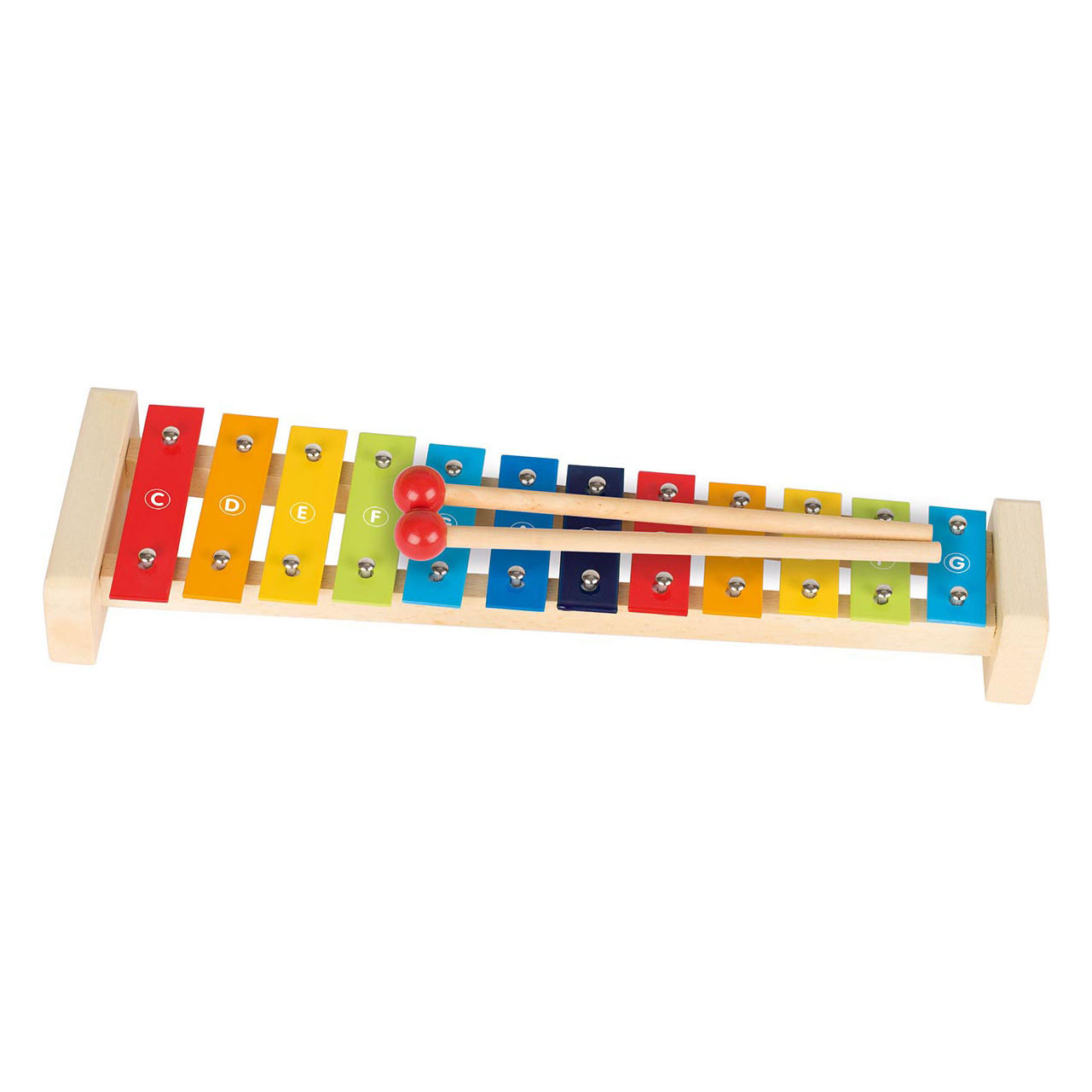 Xylophone en bois Goki avec recueil de chansons, 4 parties.