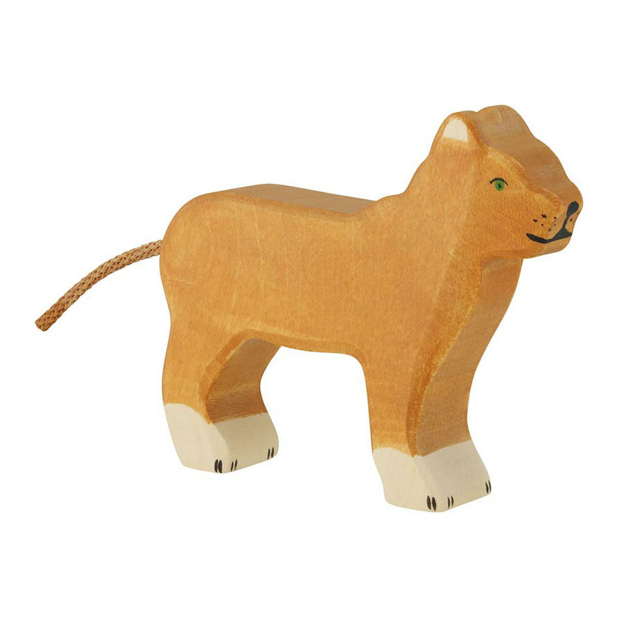 Lionne en bois Holztiger