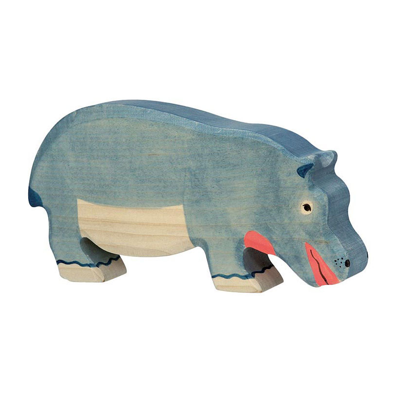 Hippopotame en bois Holztiger