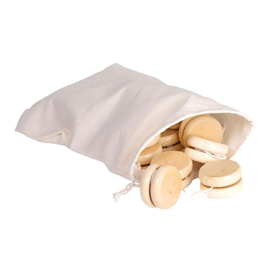 Yo-yo en bois dans un sac en coton, 24 pièces