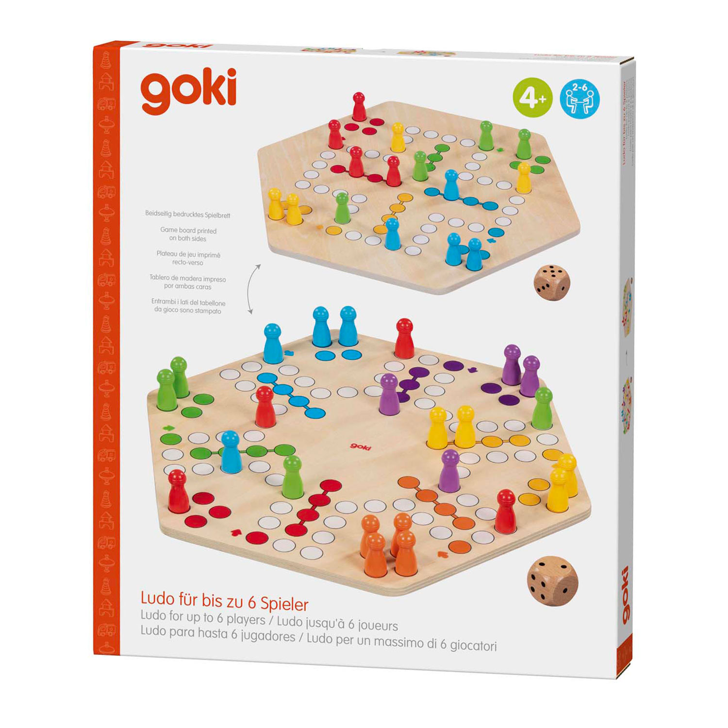 Jeu de Ludo en bois Goki 6 joueurs