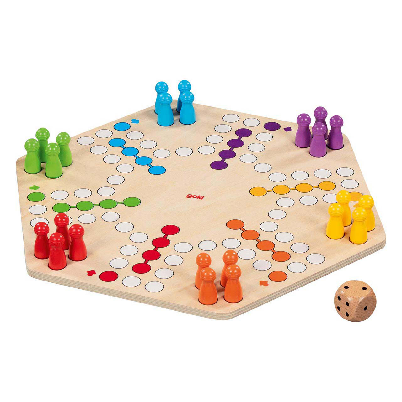 Jeu de Ludo en bois Goki 6 joueurs