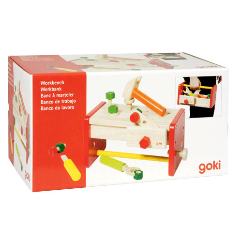 Établi et boîte à outils en bois Goki 2 en 1