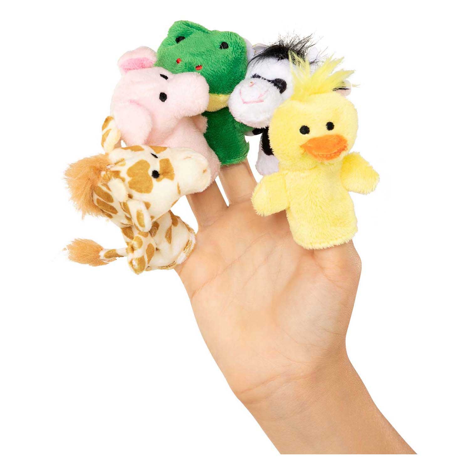 Goki Pluche Vingerpop Dier, 6st.