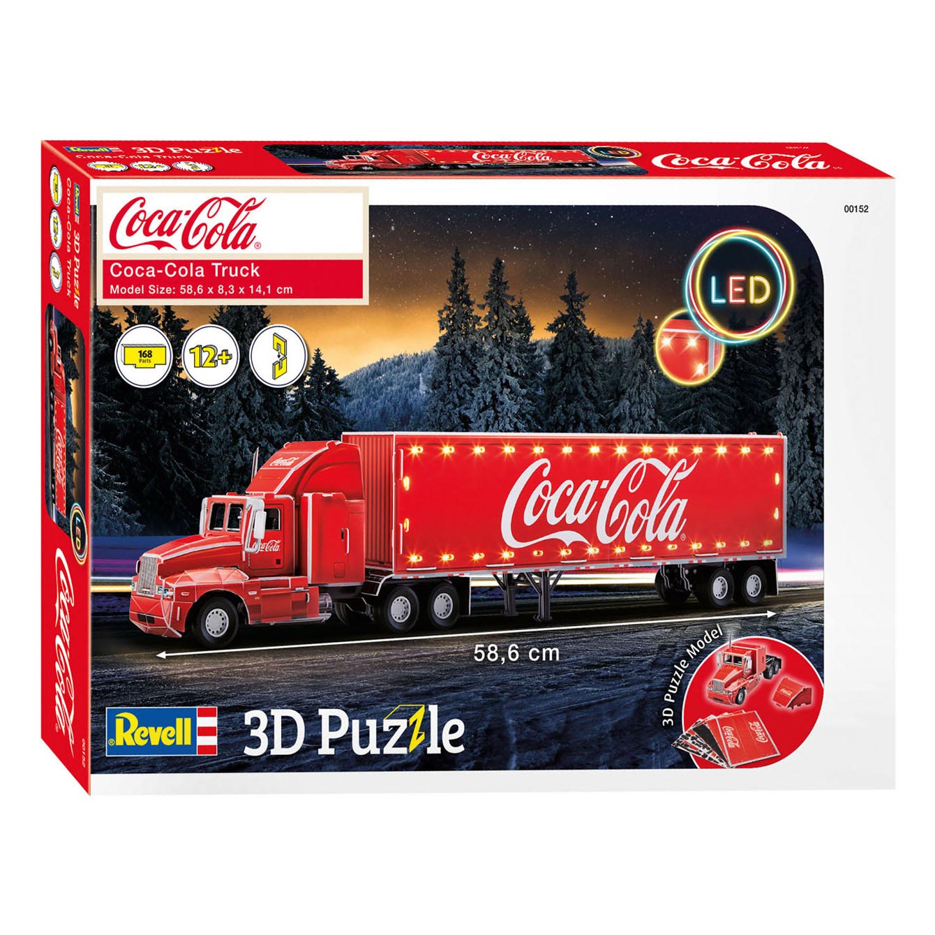 Revell 3D-Puzzle-Bausatz – Coca-Cola Truck LED Edition