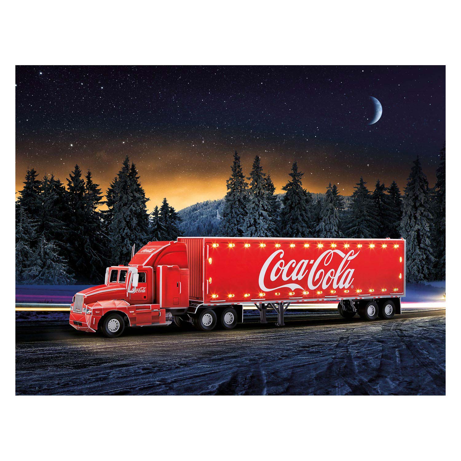 Revell 3D-Puzzle-Bausatz – Coca-Cola Truck LED Edition