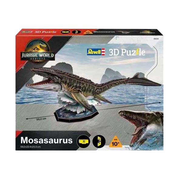Kit de construction de puzzle 3D Revell Jurassic World - Mosasaurus - 83dlg.