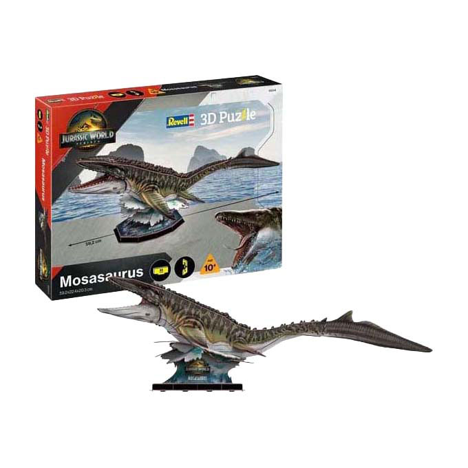 Kit de construction de puzzle 3D Revell Jurassic World - Mosasaurus - 83dlg.