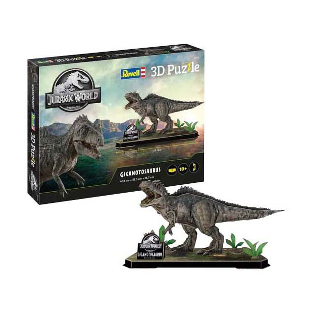 Kit de construction de puzzle 3D Revell Jurassic World - Giganotosaure - 60dlg.