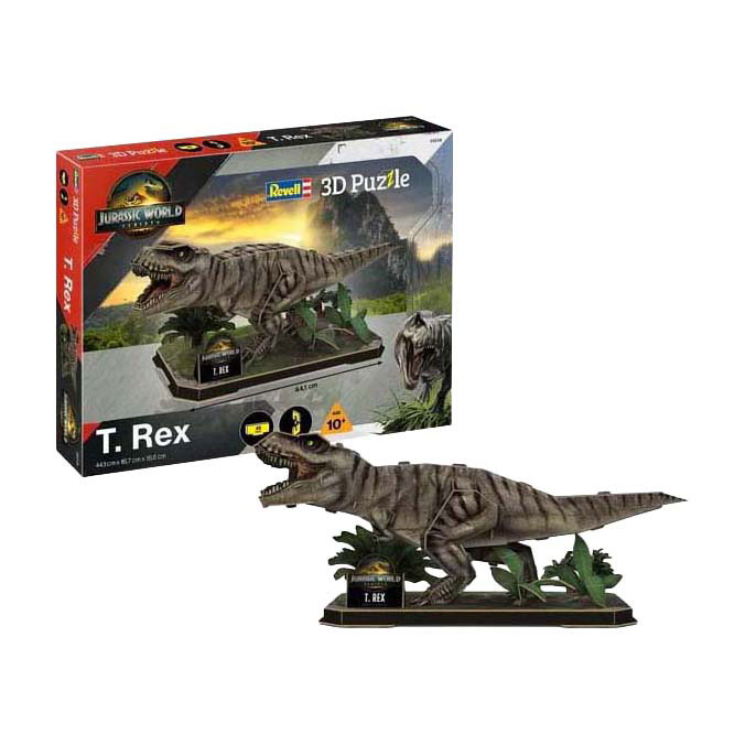 Kit de construction de puzzle 3D Revell Jurassic World - T. Rex - 45dlg.