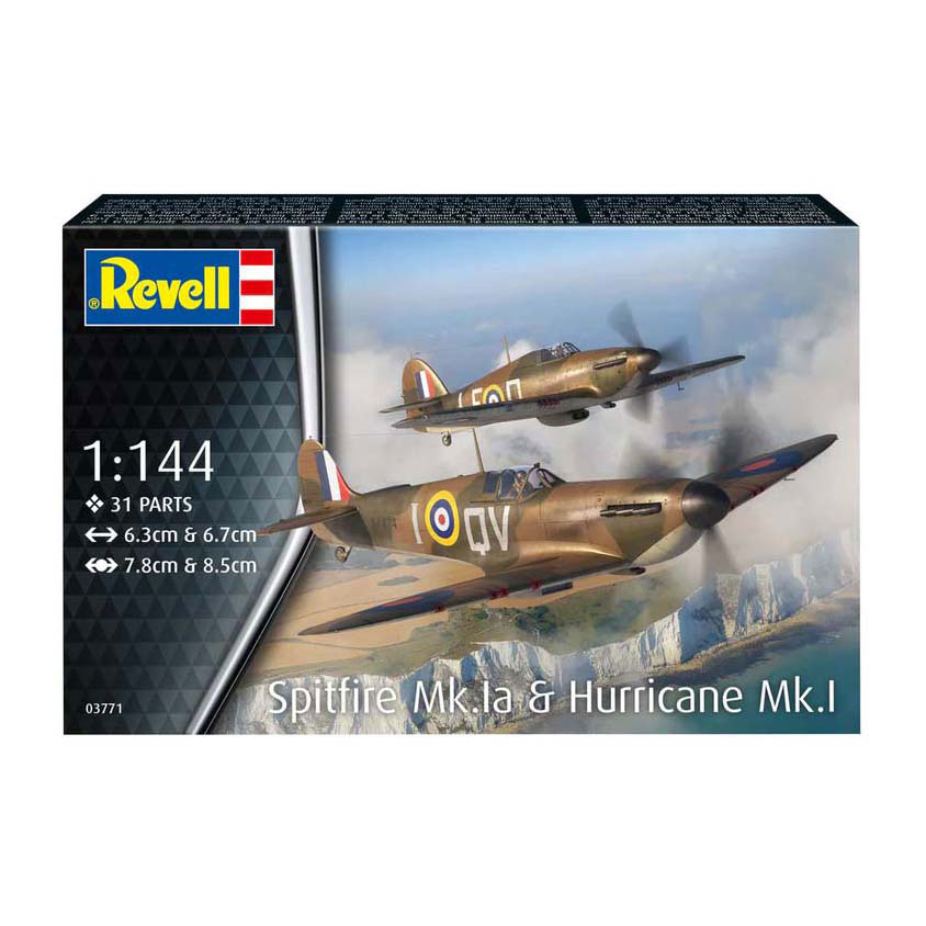 Maquette Revell - Spitfire Mk.1a et Hurricane Mk.1 1:144 - 31 pièces.