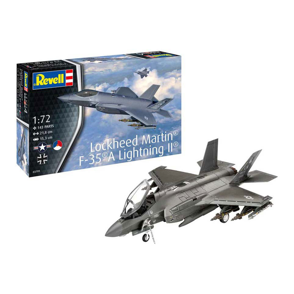 Revell Modelbouwpakket - Lockheed Martin F35 A Lightning II 1:72 - 143dlg. Revell Modelbouwpakket - Lockheed Martin F35 A Lightning II 1:72 - 143dlg.