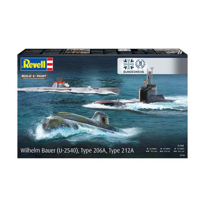 Revell Modelbouwpakket - 70 Years Bundeswehr-Wilhelm Bauer,Type 206A,Class2 1:144 - 154dlg.