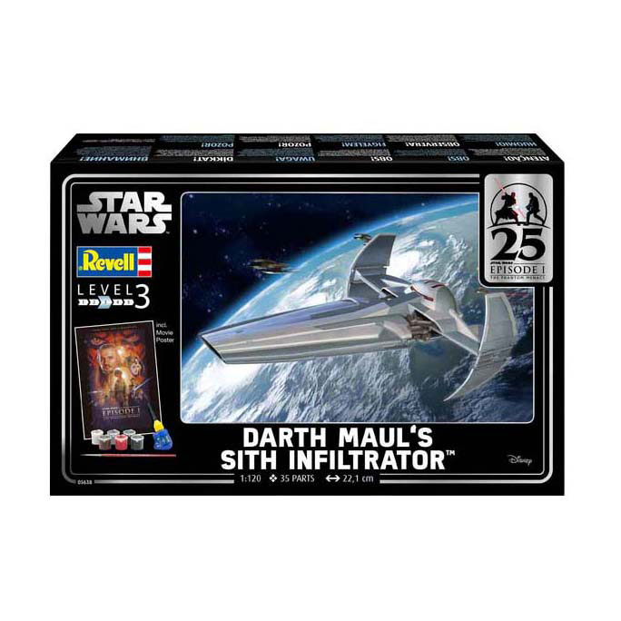 Kit de construction de modèles Revell Star Wars - Dark Mauls Sith Infiltrator 1:120 - 35 pièces.