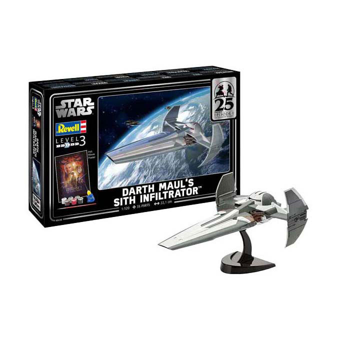 Kit de construction de modèles Revell Star Wars - Dark Mauls Sith Infiltrator 1:120 - 35 pièces.