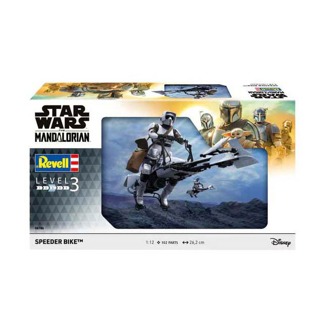 Kit de construction de modèle Revell Star Wars - Speeder Bike The Mandalorian 1:12 - 102dlg.