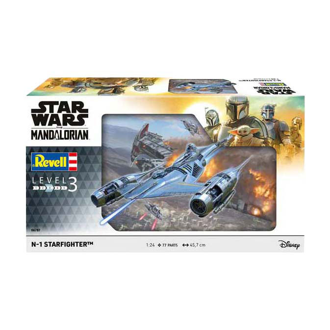 Kit de construction de modèles Revell Star Wars - N1 Starfighter The Mandalorian 1:24 - 77 pièces.