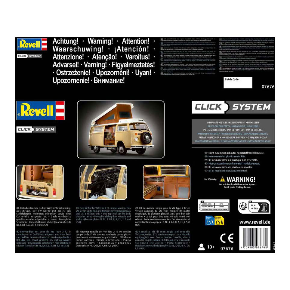 Kit de construction de modèle Revell - VW T2 Camper 1:24 - 112dlg. Kit de construction de modèle Revell - VW T2 Camper 1:24 - 112dlg.