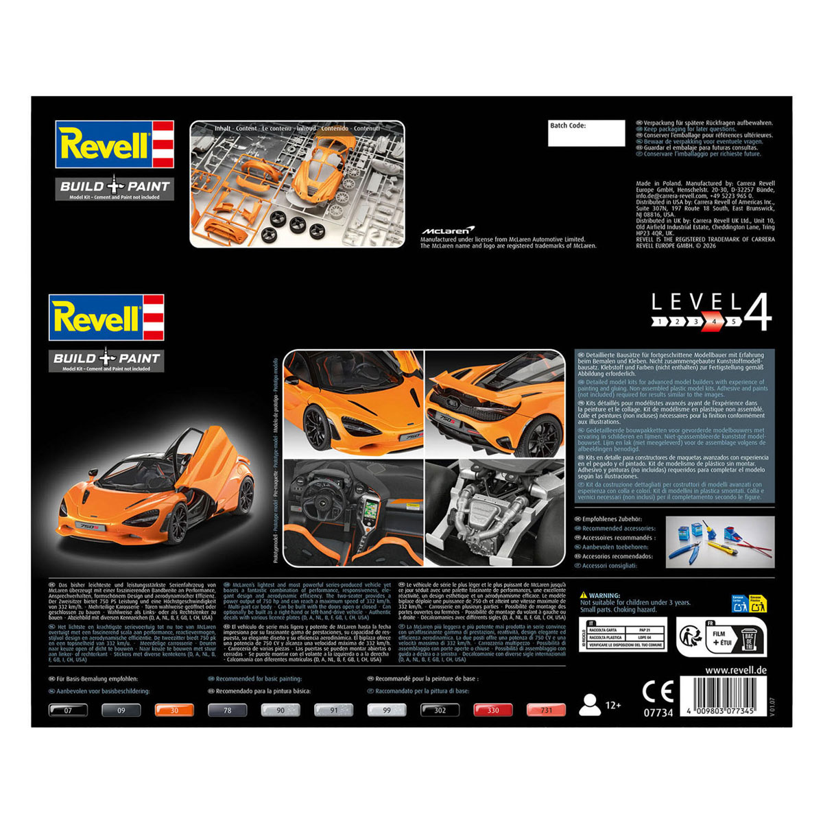 Revell Modelbouwpakket - McLaren 750S 1:24