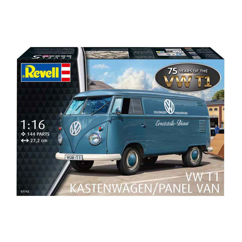 Revell Modelbouwpakket - VW T1 panel van - 75 Years VW T1 1:16 - 144dlg. Revell Modelbouwpakket - VW T1 panel van - 75 Years VW T1 1:16 - 144dlg.
