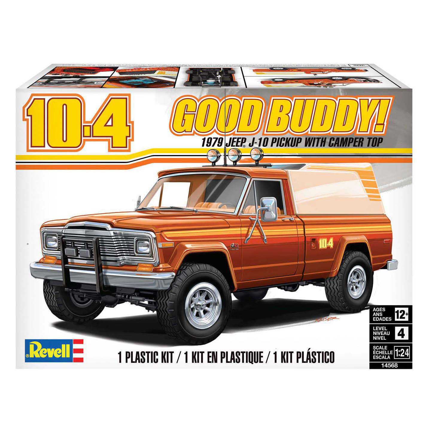Revell Modelbouwpakket  - 1979 Jeep J-10 Pickup with camper top 1:24 - Revell Modelbouwpakket  - 1979 Jeep J-10 Pickup with camper top 1:24 -