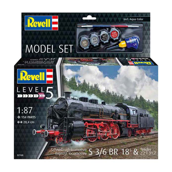Revell Modellbausatz - Schnellzuglokomotive S3/6 BR18 mit Tende 1:87 - 154tlg. Revell Modellbausatz - Schnellzuglokomotive S3/6 BR18 mit Tende 1:87 - 154tlg.