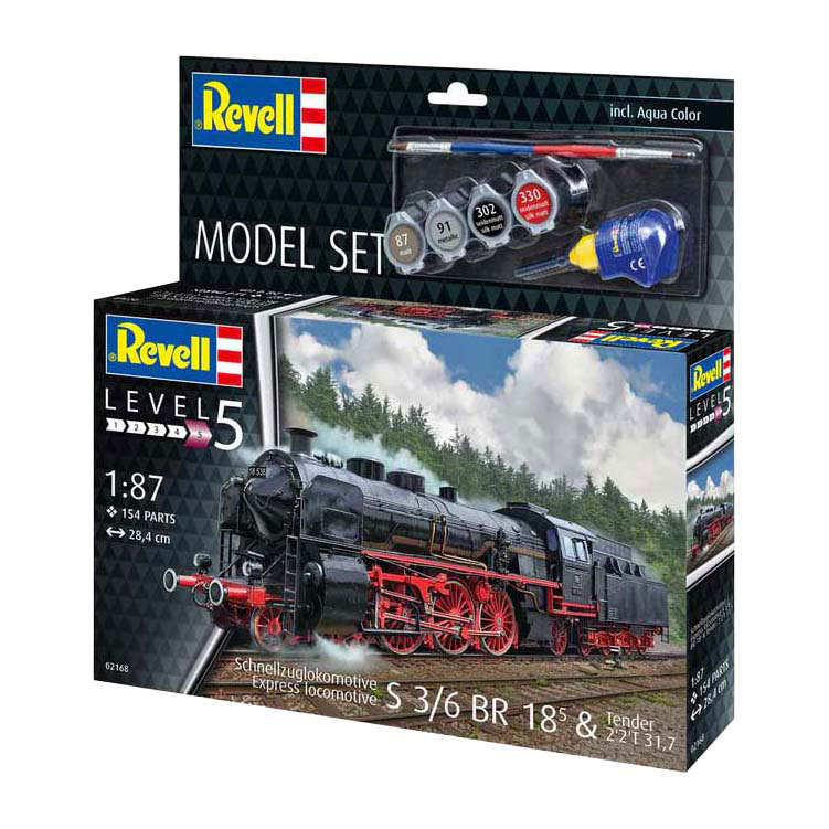 Revell Modellbausatz - Schnellzuglokomotive S3/6 BR18 mit Tende 1:87 - 154tlg. Revell Modellbausatz - Schnellzuglokomotive S3/6 BR18 mit Tende 1:87 - 154tlg.