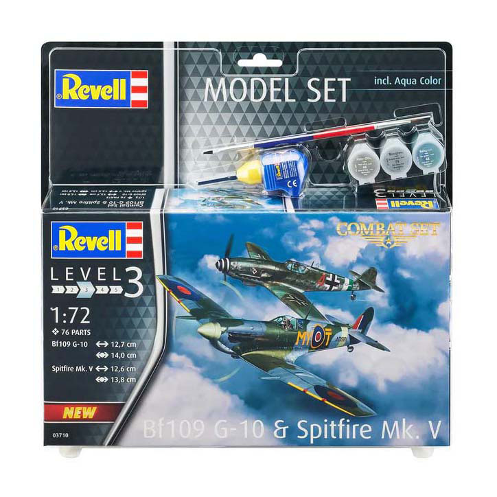 Revell Modelbouwpakket - Combat Set Bf109G-10 & Spitfire Mk.V 1:72 - 76dlg.