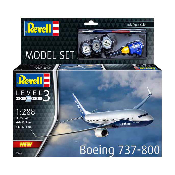 Revell Modelbouwpakket - Boeing 737-800 1:288 - 25dlg. - incl. Basiskleuren Verf